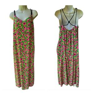 Lavin Sz 38 Vibrant Floral Maxi Dress with stretchy straps